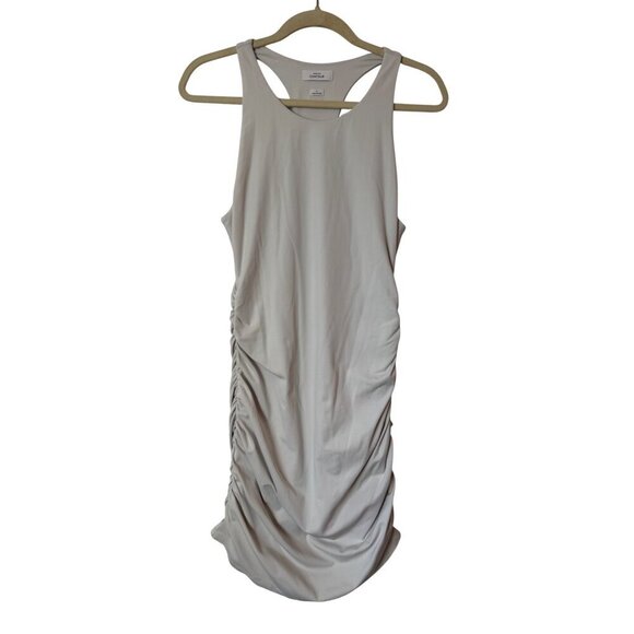 Babaton Dresses & Skirts - Babaton Contour Ruched Bodycon Racerback Tank Dress In Light Beige Size Large